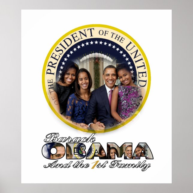 President Barack Obama and the 1st Family Poster (Front)
