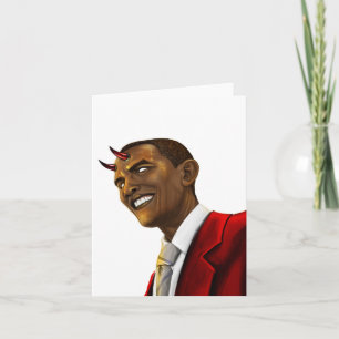 President Barack Obama as the Devil Halloween Card