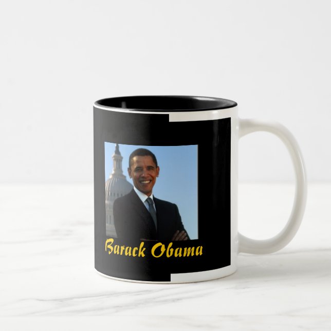 President Barack Obama (black mug) Two-Tone Coffee Mug (Right)