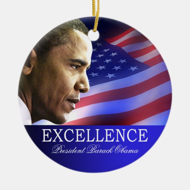 President Barack Obama Christmas Ornament (Front)