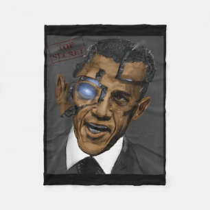 President Barack Obama Evil Cool Robot Fleece Blanket