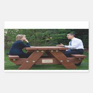 President Barack Obama & Hillary Clinton Rectangular Sticker