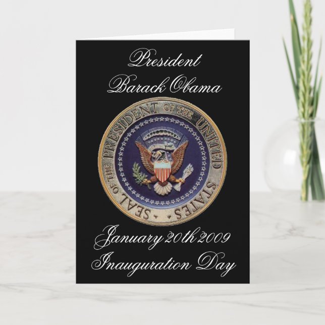 President Barack Obama Inauguration Day Card (Front)