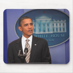 President Barack Obama makes an announcement Mouse Pad