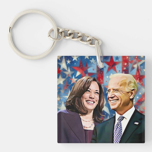 President Biden and VP Harris 2024 Election Key Ring (Front)