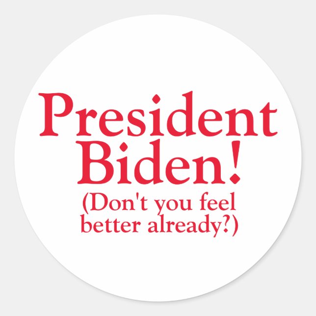 President Biden Classic Round Sticker (Front)