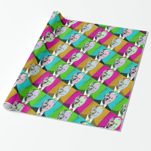President Biden Pop Art (Yellow, Pink, Blue, Green Wrapping Paper