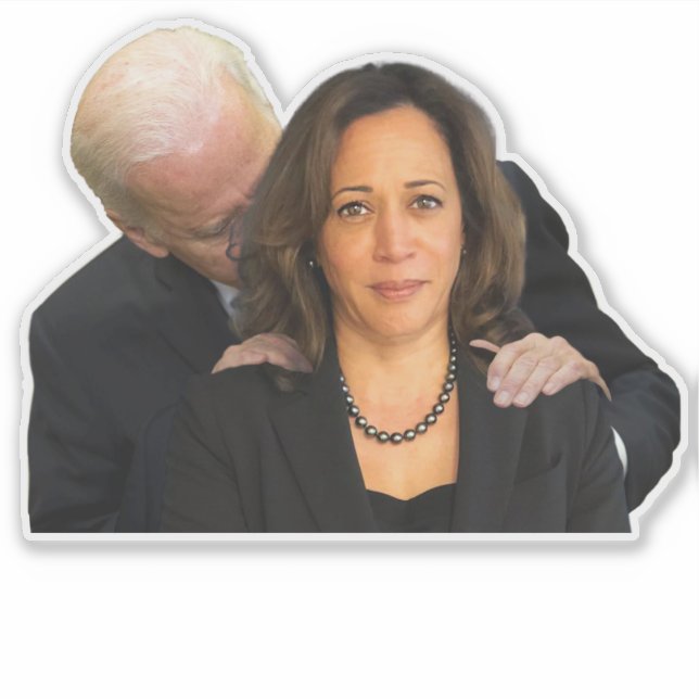 President Biden Sniffing Harris Vinyl Stickers (Front)