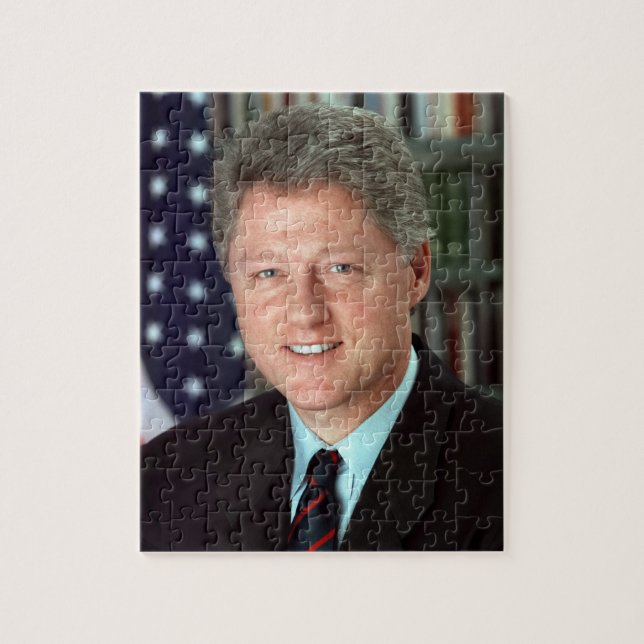 President Bill Clinton Official Portrait  8 x 10 Jigsaw Puzzle (Vertical)