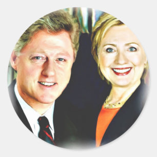 President Bill Clinton & President Hillary Clinton Classic Round Sticker