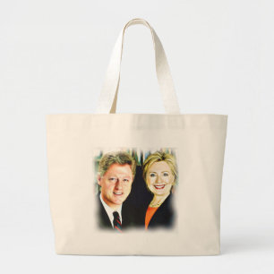 President Bill Clinton & President Hillary Clinton Large Tote Bag