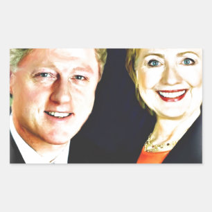 President Bill Clinton & President Hillary Clinton Rectangular Sticker
