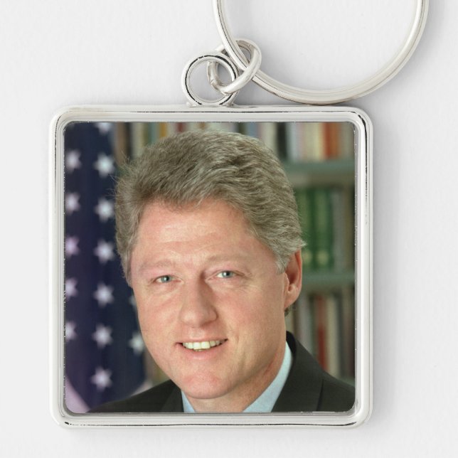 President Bill Clinton White House Photo Key Ring (Front)
