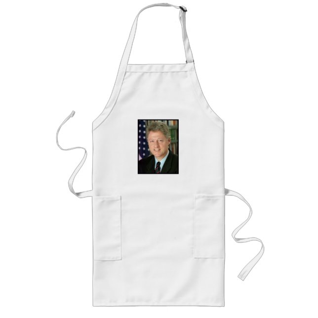 President Bill Clinton White House Photo Long Apron (Front)