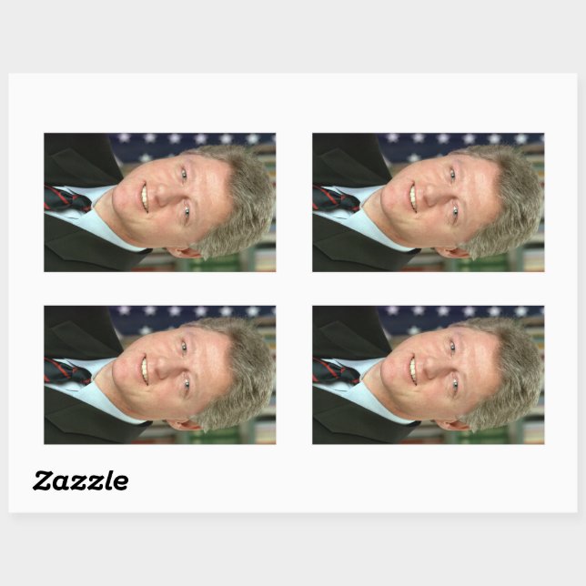 President Bill Clinton White House Photo Rectangular Sticker (Sheet)
