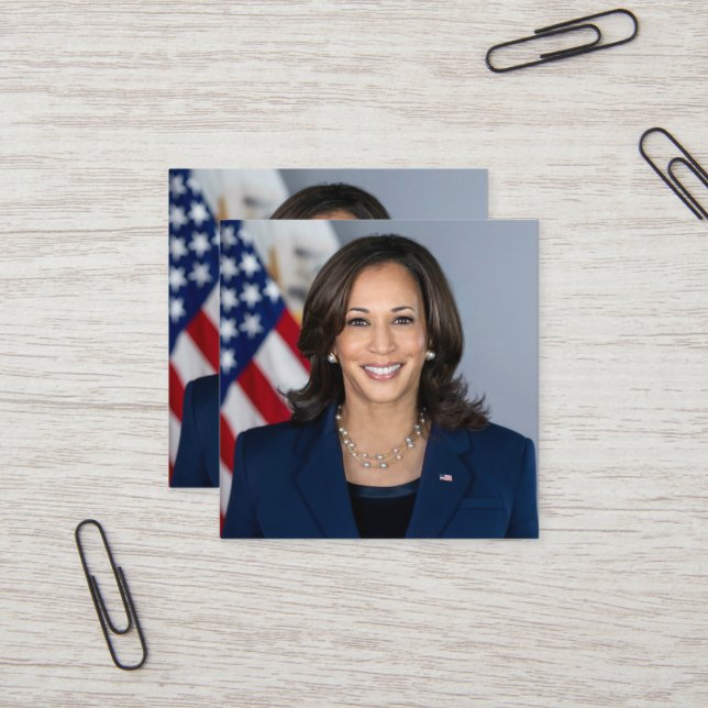 President Candidate Kamala Harris US 2024 Square Business Card (Front/Back In Situ)