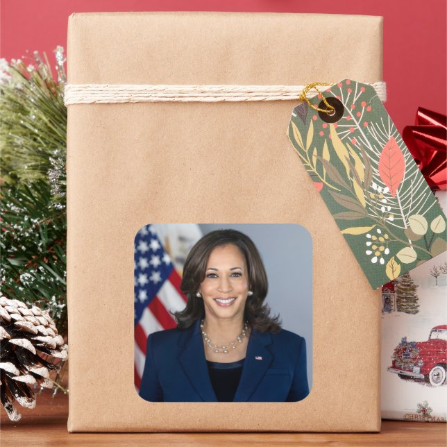 President Candidate Kamala Harris US 2024 Square Sticker (Holiday)