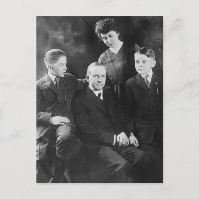 President Coolidge and Family Postcard (Front)