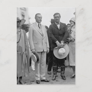 President Coolidge and Tom Mix Postcard