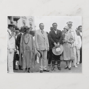 President Coolidge and Tom Mix with Their Wives Postcard