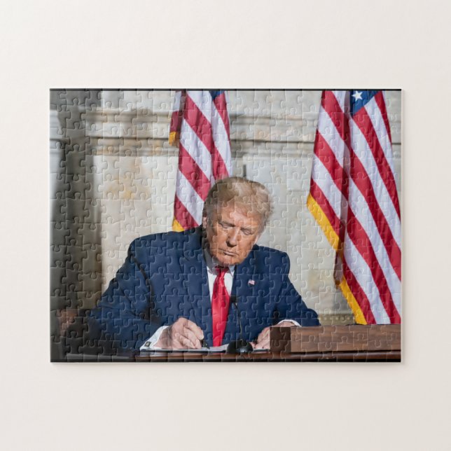 President Donald J. Trump at Desk Jigsaw Puzzle (Horizontal)