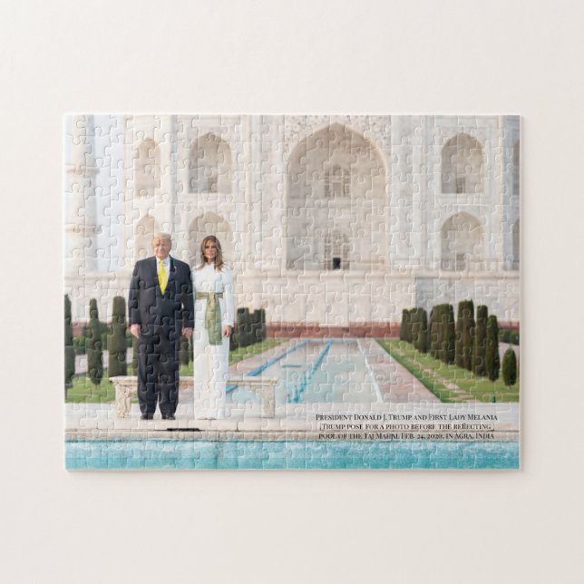 President Donald J. Trump at Taj Mahal India Jigsaw Puzzle (Horizontal)