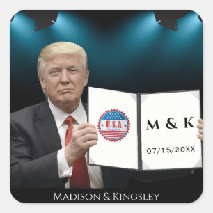 President Donald J. Trump Wedding Square Sticker