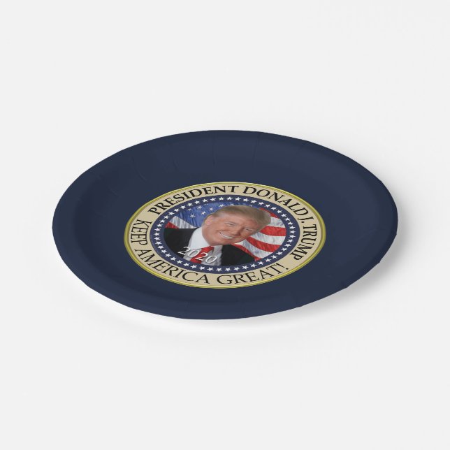President Donald Trump 2020 Keep America Great Paper Plate (Angled)