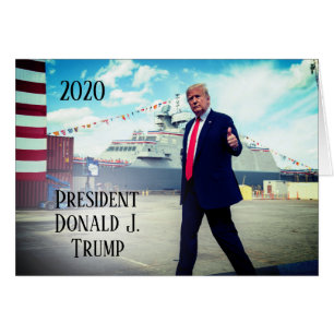 President Donald Trump 2020 Thumbs Up Naval Ship