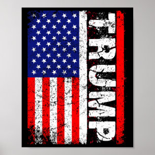 President Donald Trump 2020 Vintage Usa Flag T Shi Poster