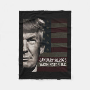 President Donald Trump 2025 Inauguration Date Comm Fleece Blanket
