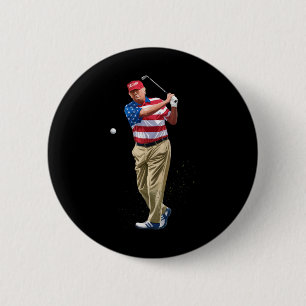 President Donald Trump 2025 Us American Flag Golf 6 Cm Round Badge