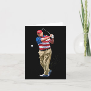 President Donald Trump 2025 Us American Flag Golf Card