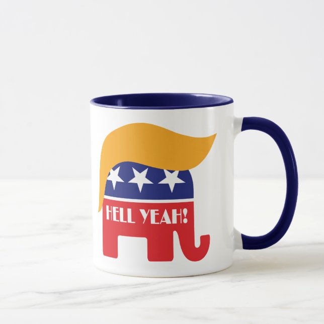 President Donald Trump 45 Elephant Hair Hell Yeah Mug (Right)