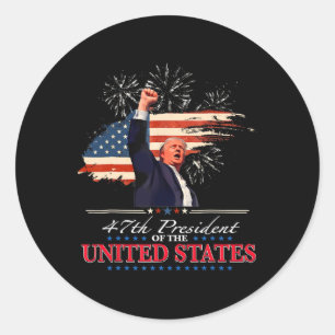 President Donald Trump 47th Usa President Inaugura Classic Round Sticker