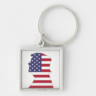PRESIDENT DONALD TRUMP AMERICAN FLAG KEY RING