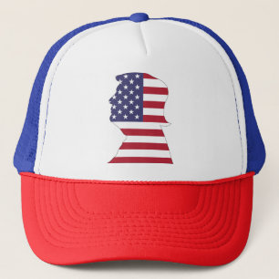 PRESIDENT DONALD TRUMP AMERICAN FLAG TRUCKER HAT