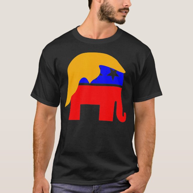President Donald Trump and Republican Elephant Mas T-Shirt (Front)