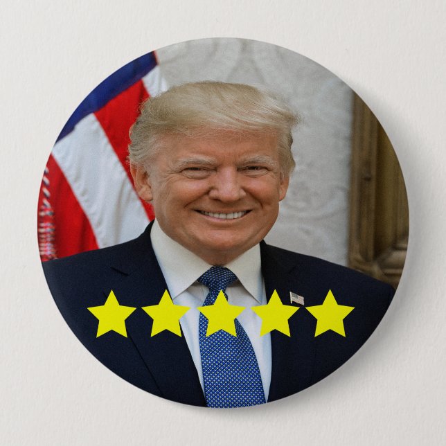 President Donald Trump Approval Rating 10 Cm Round Badge (Front)