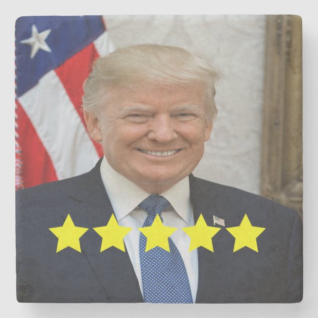 President Donald Trump Approval Rating Stone Coaster (Front)