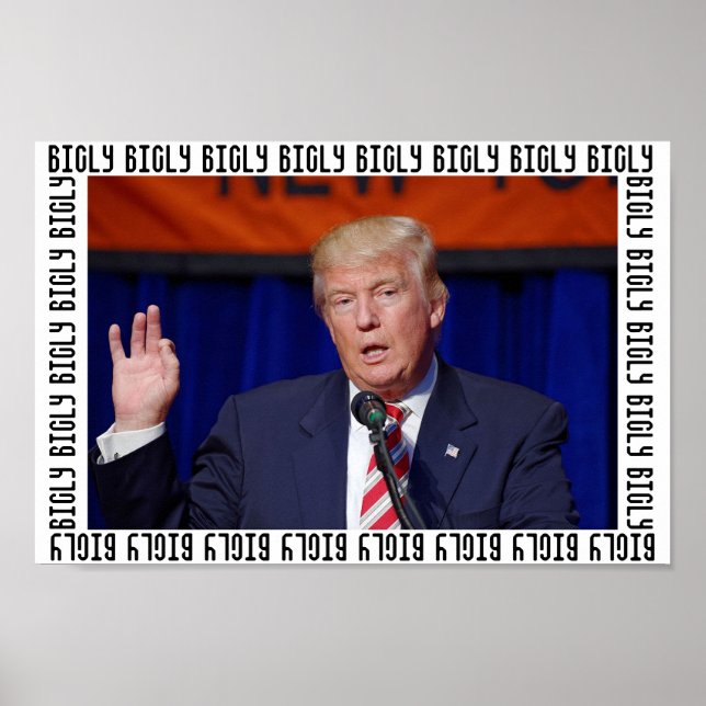 President Donald Trump "Bigly" Frame Poster (Front)