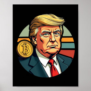 President Donald Trump Bitcoin Dogecoin Crypto Ret Poster