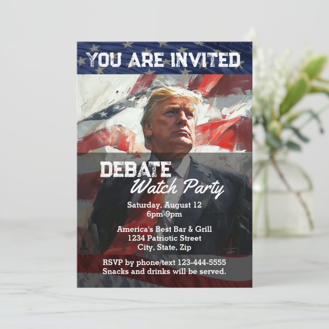 President Donald Trump Debate Watch Party Custom Invitation (Standing Front)