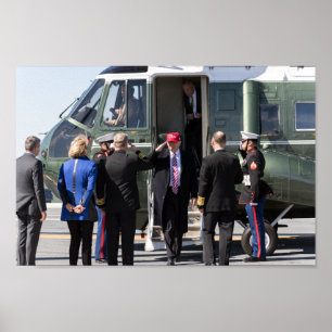 President Donald Trump Exits Marine One Poster