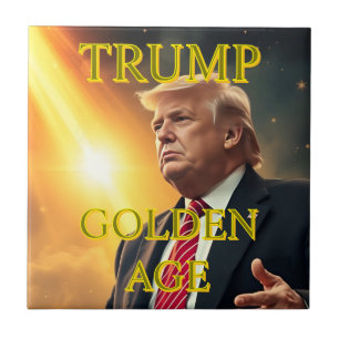 PRESIDENT DONALD TRUMP GOLDEN AGE CERAMIC TILE