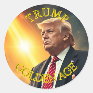 PRESIDENT DONALD TRUMP GOLDEN AGE CLASSIC ROUND STICKER