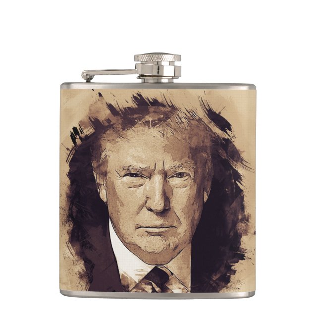 President Donald Trump Hip Flask (Front)