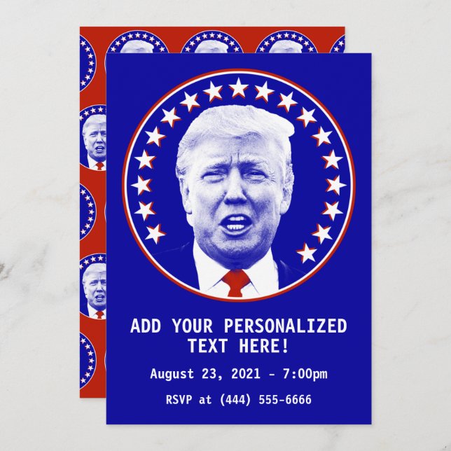 President Donald Trump in Blue Invitation (Front/Back)