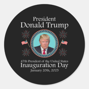 President Donald Trump Inauguration 2025 Memorabil Classic Round Sticker