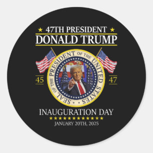 President Donald Trump Inauguration 2025 Tees Uni- Classic Round Sticker